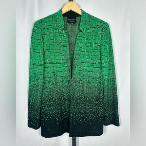 Ming Wang Green Knit Blazer Size M